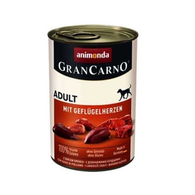 GranCarno, консерва за куче, с птичи сърца