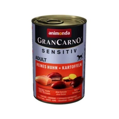 GranCarno, Sensitiv, консерва за куче, за чувствителен стомах, пиле и картофи