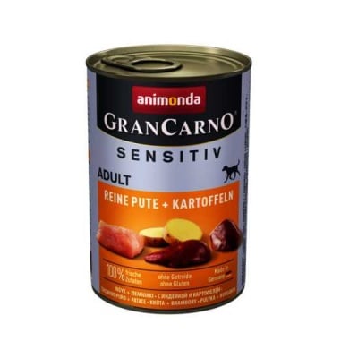 GranCarno, Sensitiv, консерва за куче, за чувствителен стомах, пуйка и картофи