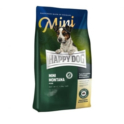 Happy Dog Mini Montana, Храна за кучета от дребни породи, С конско месо и безглутенов картоф