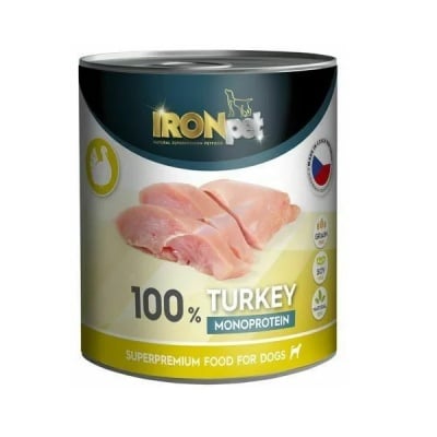 Iron Pet, консерва за куче, пуйка, монопротеин, 800 гр