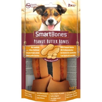Лакомства за куче Smartbones, фъстъчено масло, за средни породи, 158гр