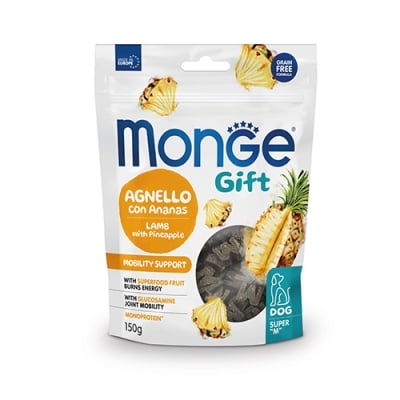 Monge Gift Super M Mobility Support, Лакомство за кучета, грижа за ставите, с агнешко и ананас, 150гр
