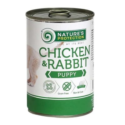 Natures Protection Puppy, Храна за малки кученца, С пиле и заек