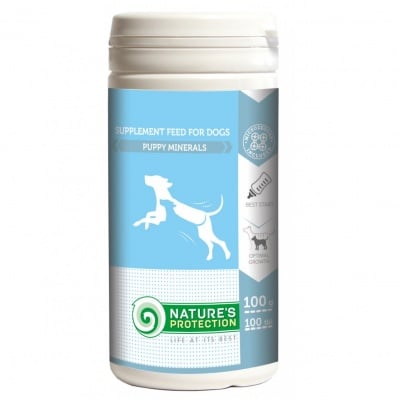 Natures Protection Puppy Minerals, Хранителна добавка за  млади и растящи кучета, 100таб