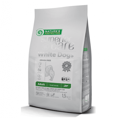 Nature`s Protection White Dogs Insect, Храна за кучета с бяла козина от дребни породи, с насекоми, 1.50кг