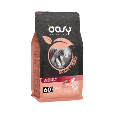 Oasy Dry Cat Grain Free Adult, Храна за котки, Пуйка