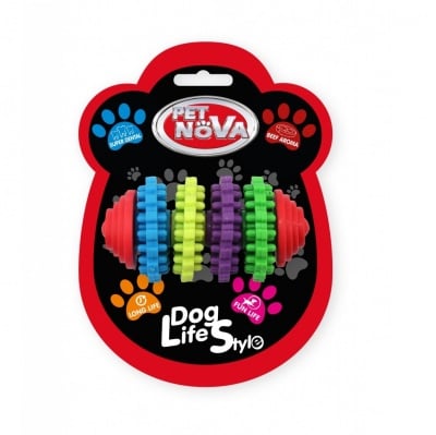 Pet Nova, дентална играчка за куче - назъбена кост, 8см, с аромат на мента