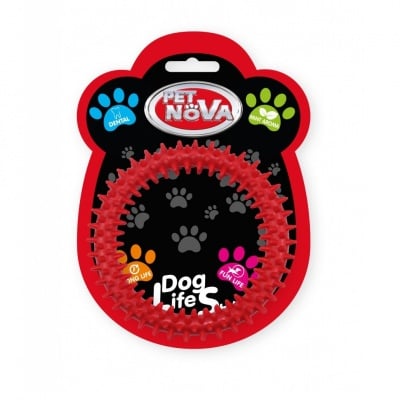 Pet Nova, дентална играчка за куче - ринг, 12,5 см,червен, аромат на мента
