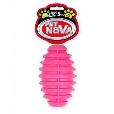 Pet Nova, играчка за куче - ръгби топка със звънец, 10см, розова, аромат на мента