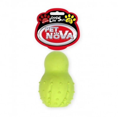 Pet Nova, играчка за куче -  Скачаща топка със звънец 9,5см, жълта, с телешки аромат