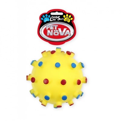 Pet Nova, играчка за куче - топка с бодли, 12см, жълта