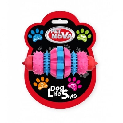 Pet Nova, играчка за куче, гира със звънец 16cm, многоцветнa, аромат на говеждо месо