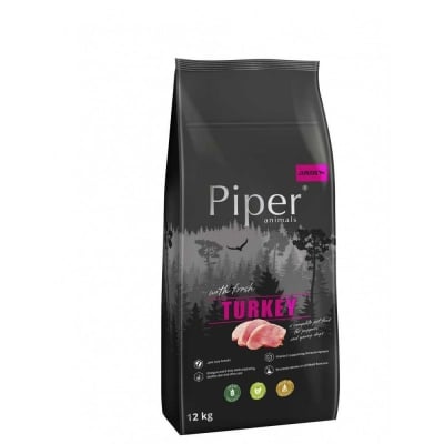 Piper Turkey Junior, Храна за кученца до 1 година, с прясно пуешко, 12кг