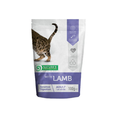 Sensitive Digestion With Lamb, Пауч с агнешко за чувствително храносмилане за израснали котки, 100 гр