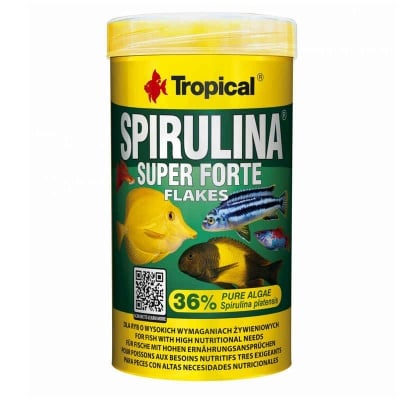 TROPICAL Spirulina Super Forte 36%, растителна храна на люспи