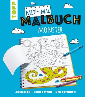 Книжка за оцветяване TOPP, Mix-Max-Malbuch Monster, 24 стр.