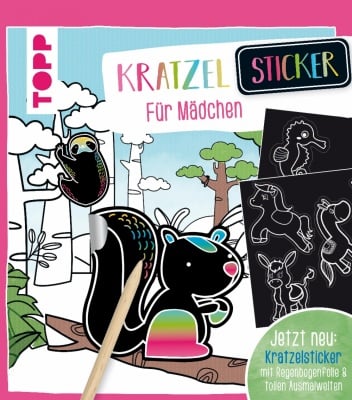 Блок за оцветяване TOPP, Kratzel-Sticker für Mädchen, 48 стр.