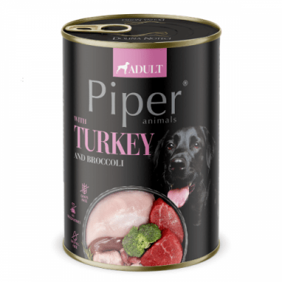 Piper Adult Dog – консервирана храна за кучета с пуйка и броколи, 400 г