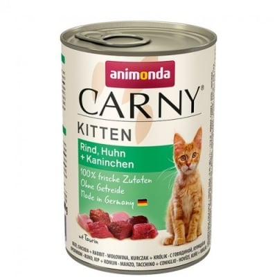 Carny Kitten - говеждо + пиле + заек  400 г, (6 бр./стек)