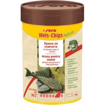 sera Wels-Chips Nature за придънни рибки - 10000 мл, 3.8 кг