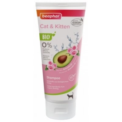 Био шампоан за котки Beaphar BIO Shampoo Cat and Kitten, с био авокадо, розово масло, алое вера