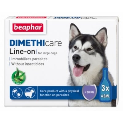 Противопаразитни пипети за кучета от едри породи над 30 кг Dimethicare Line-on Beaphar, с Димeтикон, 3 бр