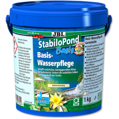 JBL StabiloPond Basis  1kg- създава естествена среда, стабилизира КН, GH и pH, 100 гр за 1000 л