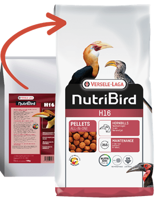 NutriBird H16- breeding  10KG  - - пълноценна екструдирана храна за птица Носорог
