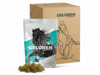 Geloren Horse - хранителна добавка (лакомство) с вкус на ябълка за здрави стави и сухожилия при конете, 60 желирани таблетки