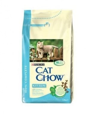 Cat Chow Kitten с пилешко - Балансирана храна за котенца, подходяща и за бременни или кърмещи котки