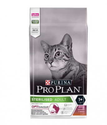 Суха храна за кастрирани котки Purina Pro Plan Cat Sterilised, с патица и дроб, две разфасовки