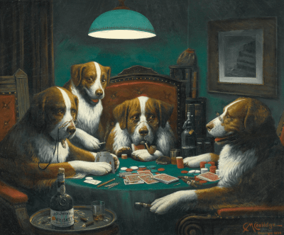 Кой каза, че кучетата не могат да играят покер?