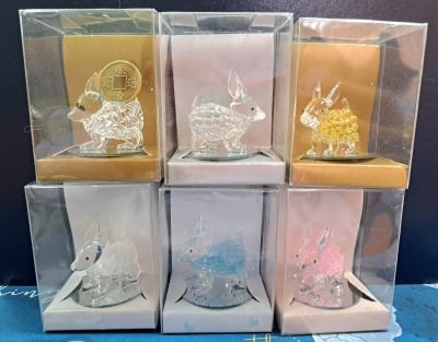 Стъклена фигурка заек (Воден заек) - различни модели