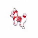 Свързващ елемент метал куче 25x20x2 мм дупка 2 мм бяло и червено -2 броя