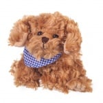 Плюшенa играчка кученце със син шал