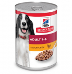 Храна за кучета от 1 до 6 г. от всички породи  Hill’s Science Plan Adult,  с пилешко месо, 370гр 6 бр.