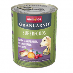 Консервирана храна за кучета Animonda GranCarno Superfoods Lamb, с агне, амарант, червени боровинки, масло от сьомга, 800гр
