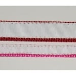 "Miazoo" - Повод с бяла копринена лента - розов и червен Повод изк.лента с коприна 1.0/120см бяло/червено