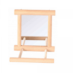 Играчка за птици - Огледало с дървена рамка, 9х9 см.
