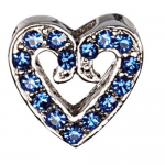 Декоративна форма с брилянти-сърце за поводи и нашийници - 2/0,5см - два цвята