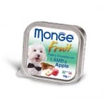 Пастет и хапки за кучета с агнешко и ябълки MONGE FRUIT Paté & Chunkies Lamb & Apple, 100гр