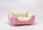 Правоъгълно двулицево легло в розово и бяло