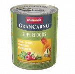 Консервирана храна за кучета Animonda GranCarno Superfoods Chicken, с пиле, спанак, малини, тиквено семе, 800гр