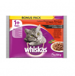 Whiskas Pouch Adult - Пауч за котки, мултиопаковка, различни вкусове, 4 х 100 гр.