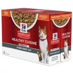 Hill’s Science Plan Adult Sterilized Cat Healthy Cuisine Stew, Пауч за кастрирани котки, задушено със зеленчуци и пилешко, 12брх80гр