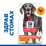 Hill’s Science Plan Perfect Digestion Large Adult Dog, храна за куче, за добро храносмилане, с пиле, 14кг
