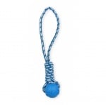 Pet Nova, играчка за куче - въже с топка, 40 см, синьо, аромат на мента