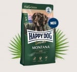 Храна за за чувствителни и капризни кучета от средни и големи породи Happy Dog Supreme Sensitive Montana с конско месо, без зърнени добавки - три разфасовки