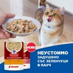 Hill’s Science Plan Adult Sterilized Cat Healthy Cuisine Stew, Пауч за кастрирани котки, задушено със зеленчуци и пилешко, 12брх80гр